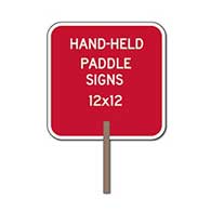 Custom Two-Sided Square Paddle Signs - 12x12 Custom Reflective Aluminum STOP Sign Paddles