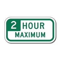 Variable Hour Maximum Parking Time Sign - 12x6