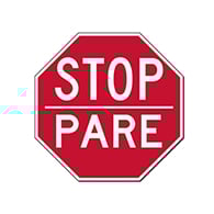 STOP - PARE Signs (Bilingual STOP Sign) - 18x18