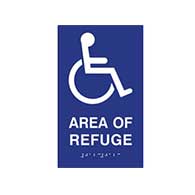 ADA Compliant Area Of Refuge Sign with Tactile Text and Grade 2 Braille - 6x9