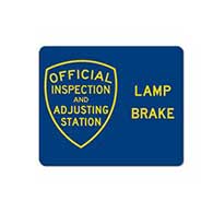 Official Brake and Lamp Adjusting Station Combo Sign - Single-Faced - 36x30 - Reflective, heavy-gauge aluminum Brake Adjusting Station sign