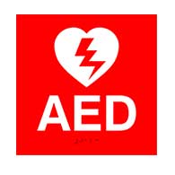 ADA Compliant Automated External Defibrillators Signs with Tactile Letters and Grade 2 Braille - 8x8