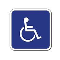 ADA Disabled Wheelchair Accessible Guide Signs - No Arrows - 12x12  - Reflective Rust-Free Heavy Gauge Aluminum