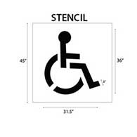 ISA Wheelchair Symbol Pavement Stencil - 36 Inches
