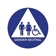 ADA Gender Neutral Bathroom Door Sign features ISA/Pictograms 12x12