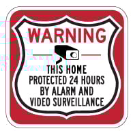 This Home Protected 24 Hours Shield Sign 18x18