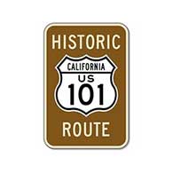 Historic Route 101 Sign - 12x18 - Reflective Rust-Free Heavy Gauge Aluminum Signs