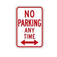 R7-1 Federal No Parking Any Time Signs with Double Arrow - 12x18 - Reflective aluminum No Parking signs