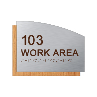 Custom Room Number & Name Sign - 8.5x8.5 - Brushed Aluminum & Wood Laminates