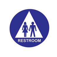 ADA Economy Unisex Restroom Door Signs with Tactile Text and Pictograms - 12x12