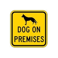 BuyDog on Premises Security Signs - 12x12 - Reflective Aluminum Guard Dog Signs
