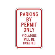 Warning Parking Permit Required Vehicles Without Permits Will Be Towed At Vehicle Owner's Expense Sign - 12x18 - Reflective rust-free aluminum Parking Signs