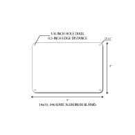 Aluminum Blank 14x10 .040 0.5 CR Standard Holes - Rectangular Shape Sign available for fast shipping from STOPSignsAndMore.com