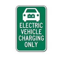 Electric Vehicle Charging Only Signs - 12x18 - Reflective Rust-Free Heavy Gauge Aluminum Electric Vehicle Parking Signs