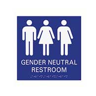 American Made High Quality ADA Compliant Gender Neutral Restroom Wall Signs with Tactile Text and Grade 2 Braille - 9x9 available at STOPSignsAndMore.com
