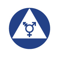 All Gender ADA Restroom Door Sign w/ Symbol on White Triangle - 12x12