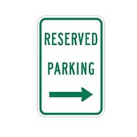Reserved Parking Signs with Right Arrow 12x18 - Reflective heavy-gauge aluminum Parking Lot signs