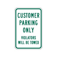 CUSTOMER PARKING ONLY TOWING SIGN 300 X 225MM METAL SIGN 