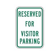Reserved For Visitor Parking Sign - 12x18 - Reflective heavy-gauge (.063) aluminum Visitor Parking Signs