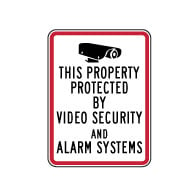 This Home/Business/Store/Property Protected by Video Security and Alarm Systems Sign - 18x24 - Reflective security sign on rust-free heavy-gauge aluminum