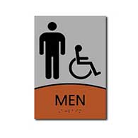 ADA Signature Mens Restroom Wall Sign with Wheelchair Symbol - 6x9