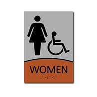 ADA Signature Womens Restroom Wall Sign with Wheelchair Symbol - 6x9