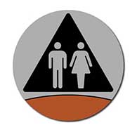 Signature Unisex Restroom Door Sign ADA Compliant (signature series)