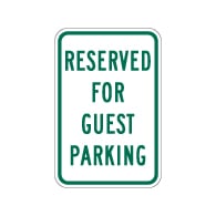 Reserved For Guest Parking Signs - 12x18 - Reflective Rust-Free Heavy Gauge Aluminum Parking Signs