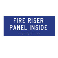 ADA Compliant ADA Fire Riser Panel Inside Signs with Tactile Text and Grade 2 Braille - 6x4