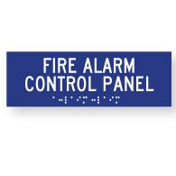 ADA Compliant Fire Alarm Control Panel Signs with Tactile Text and Grade 2 Braille - 12x4