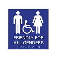 ADA compliant Gender Friendly Restroom Sign - Wall Sign - 9x9