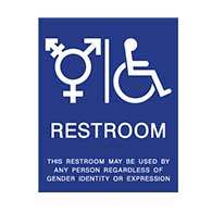 Gender Neutral ADA sign with wheelchair symbol restroom wall signs for non-gender specific restrooms