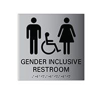 ADA Compliant Wheelchair Accessible All Gender Restroom Wall Signs with Tactile Text and Grade 2 Braille - 9x9