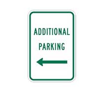 Additional Parking Sign with Left Arrow - 12x18 - Reflective Rust-Free Heavy Gauge Aluminum Parking Lot Signs