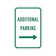 Additional Parking Sign with Right Arrow - 12x18 - Reflective Rust-Free Heavy-Gauge Aluminum Parking Lot Signs