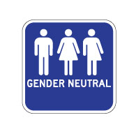 Outdoor Rated Aluminum Gender Neutral Restrooms Sign - No Arrow - 12x12 - Reflective Rust-Free Heavy Gauge (.063) Aluminum Restroom Signs