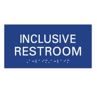 Gender Inclusive Restroom Wall Sign without Pictograms with Tactile Text and Grade 2 Braille - 8x4