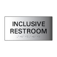 ADA Compliant Wheelchair Accessible All Gender Restroom Wall Signs with Tactile Text and Grade 2 Braille - 8x9