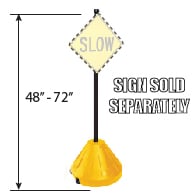 (Yellow) Portable Sign Post, Base, and Hardware Product Page