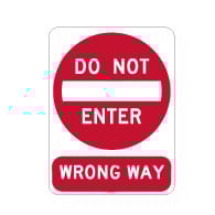 R5-1 Official MUTCD Do Not Enter/Wrong Way Road Signs - 18x24