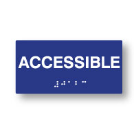 ADA Compliant 6x3 Accessible Sign with Tactile Text and Grade 2 Braille - 6x3 Size