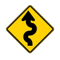 W1-5 WINDING ROAD Warning Signs - 24x24 -Rust-Free Heavy Gauge Aluminum Road Sign