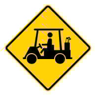 Golf Cart on Road Warning Signs - 30x30 - Official W11-11 MUTCD Reflective Heavy Gauge Rust-Free Aluminum Golf Cart Crossing Warning Signs