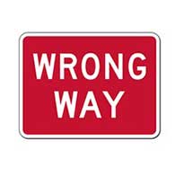 R5-1A-MOD Wrong Way Signs - 24X18 - Official MUTCD Reflective Rust-Free Heavy Gauge Aluminum Road Signs