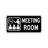 Meeting Room Sign with Symbol and Text - 12x6 - Non-Reflective rust-free aluminum signs