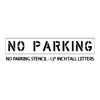 No Parking Stencil - 12" Inch Tall Letters