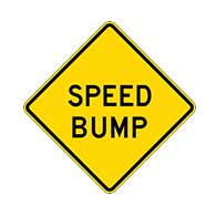 Speed Bump Warning Signs - 24x24 - Reflective Rust-Free Heavy Gauge Aluminum Road Signs. This sign meets Federal MUTCD Sign specifications for the W17-1 Speed Hump Sign.