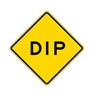 Dip In Road Warning Signs - 24x24 - Regulation Reflective Rust-Free Heavy Gauge Aluminum Road Signs