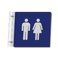 Flag Style Wall Mounted Unisex Restroom Wall Sign with No Text - 10x10 - Made with Attractive Matte Finished Acrylic and Includes Polished Aluminum Wall Bracket and Hardware. Available at STOPSignsAndMore.com