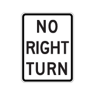 No Right Turn Symbol Signs - 18x24 - Reflective Rust-Free Heavy Gauge Aluminum Road Signs